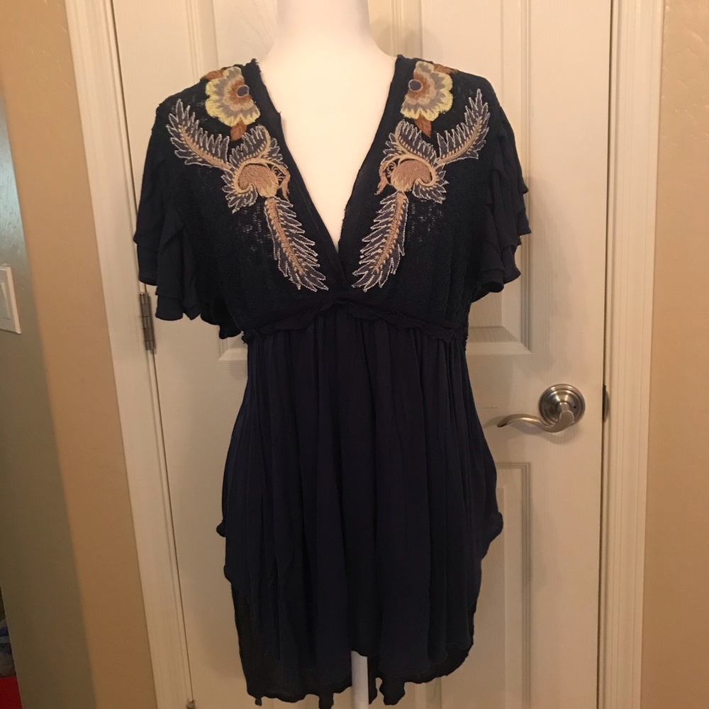 Free people navy blue top